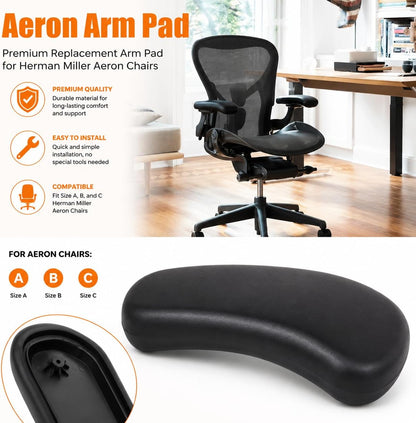 Office Chair Arm Pads for Aeron Chair Graphite, Polyurethane, 2 Pack