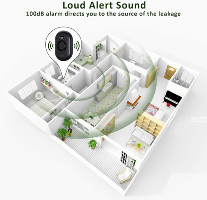 5 Pack Water Leak Detectors for Home, 100dB Water Sensor Alarm for Basement | Flood Leakage Detection Devices for Pipe/Drain/Sink/Faucet Drip Alert,Floor Flooding in Bathroom/Kitchen/Toilet/Laundry Room