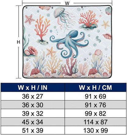 Magnetic Fireplace Cover Turtle Coral Starfish Fireplace Screen Decorative Shell Ocean Marine Life Insulation Fireplace Blocker Save Energy Fireplace Draft Stopper Covers for Living Room 39x32 Inch