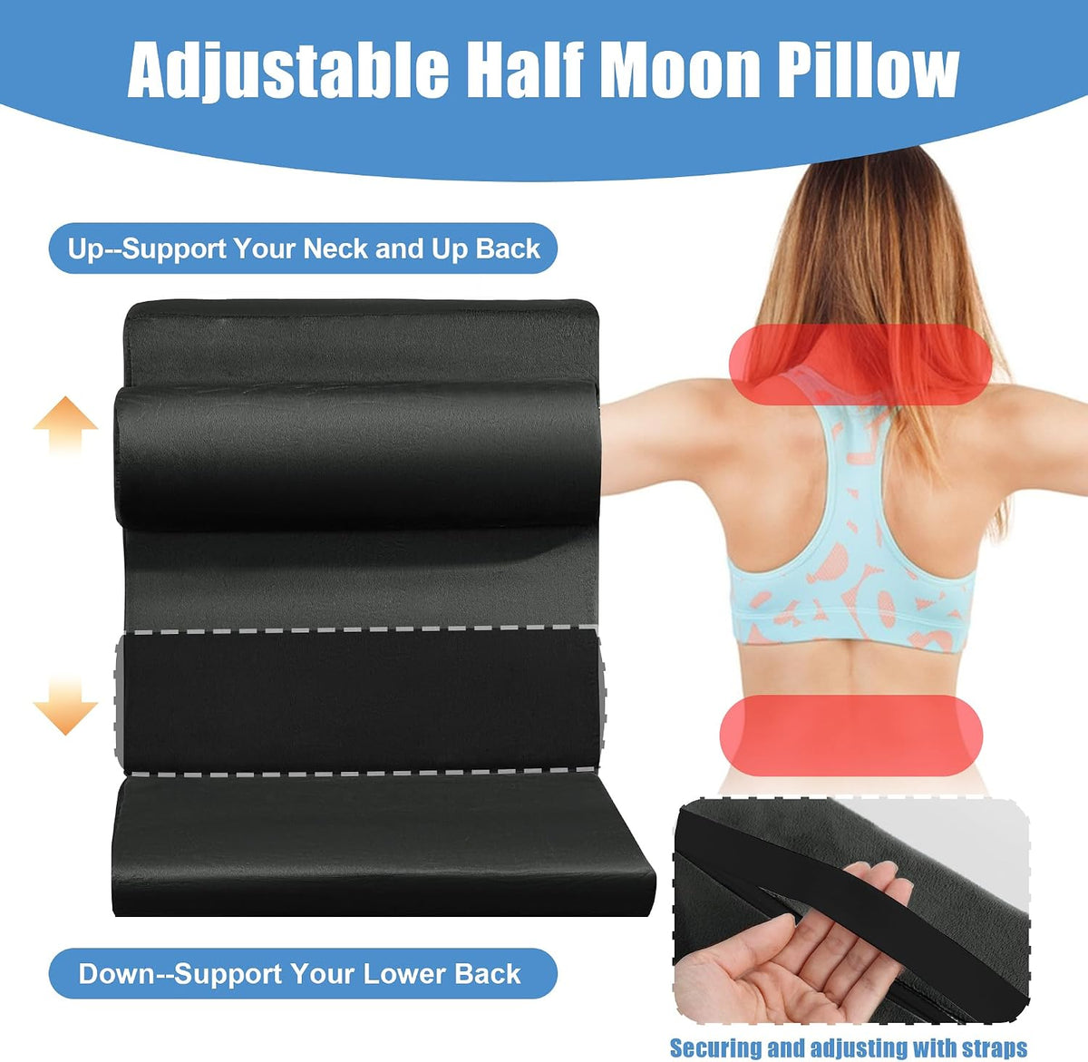 HOMBYS 5-in-1 Recliner Seat Cushion for Elderly+Lumbar Support Pillow + Leg Pad, with Adjustable Half Moon Neck Pillow & Footrest, Foam Filling with Velvet Fabric, Thick & Non-Slip, Brown