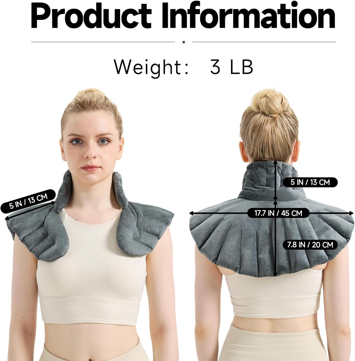 Microwave Heating Pad for Neck and Shoulders, Natural Fillings, Weighted Microwavable Heated Neck Wrap Warmer, Hot and Cold Compress for Relaxation and Soothing, Lavender Scented