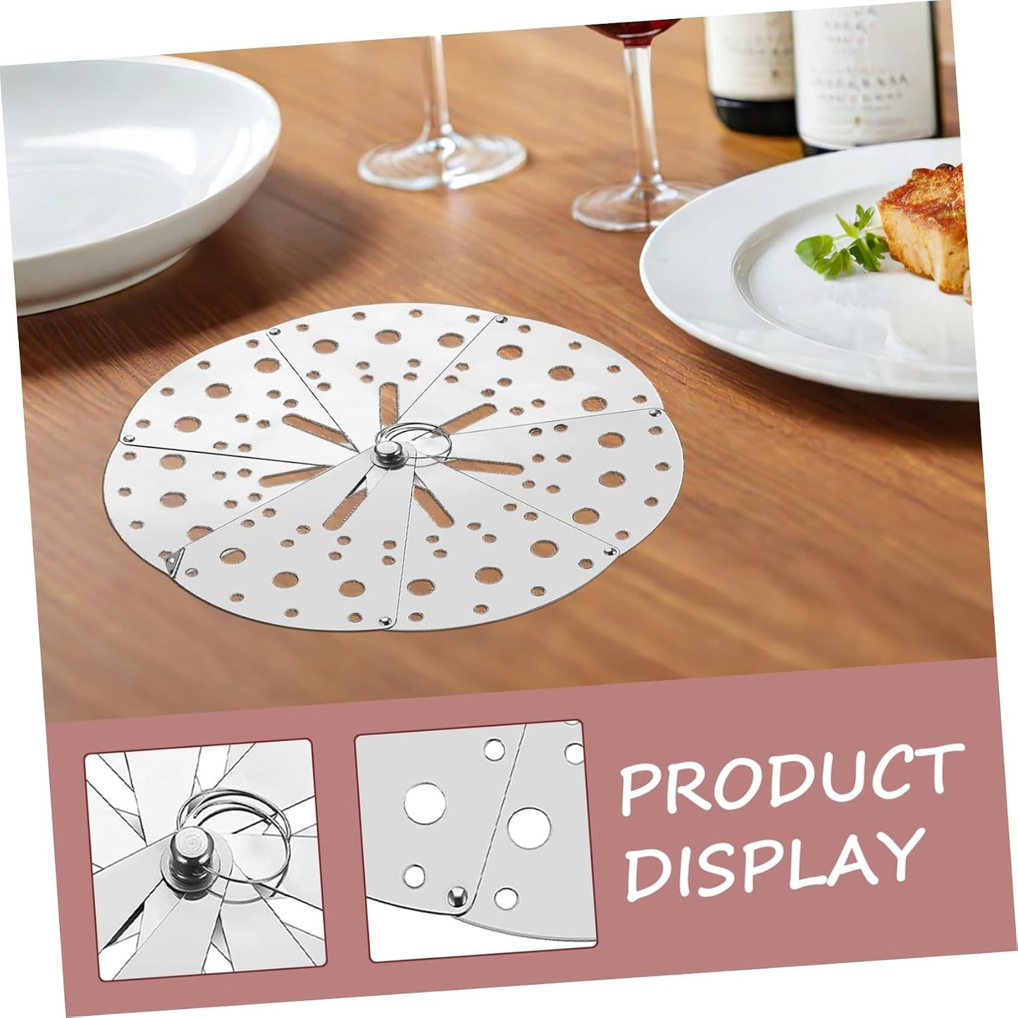 Adjustable Anti-overflow Lid Stainless Steel Spill Stopper Cover with Expandable Strainer for Kitchen Pots and Pans Boil-over Prevention