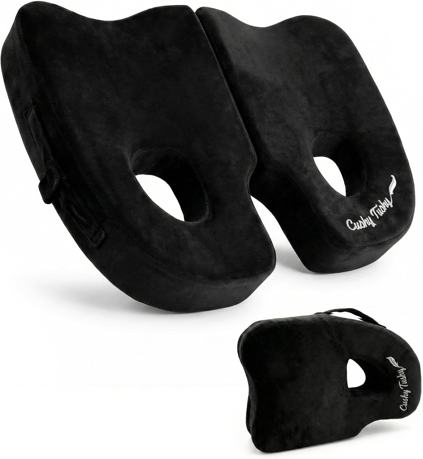 Cushy Tushy Premium Foldable Travel Seat Cushion - for Relief of Lower Back, Sciatic, Butt and Tailbone Pain - for Home & Office Use, Perfect for Travel or Driving - Coccyx Seat Cushion