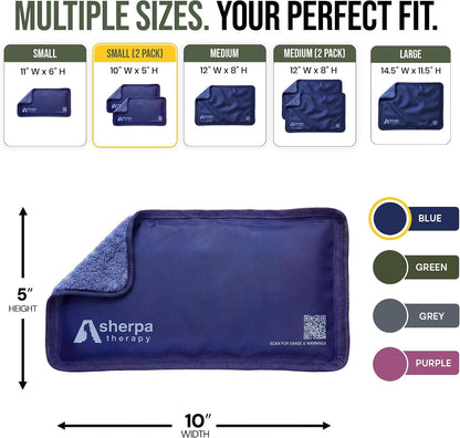 Medium Flexible Gel Ice Packs Reusable - Hot and Cold Soft Ice Packs for Injuries Reusable for Ankle, Arm, Foot, Leg, Back Pain Relief - 8" x 12" - Purple