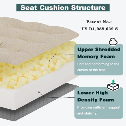 baibu Memory Foam Recliner Cushions with Lumbar Support Pillow Set for Elderly, 20x20x5 Inch Dual-Layer Design Non-Slip Recliner Seat Cushion & Back Support Pillow for Reduce Hip & Lumbar Pain, Brown