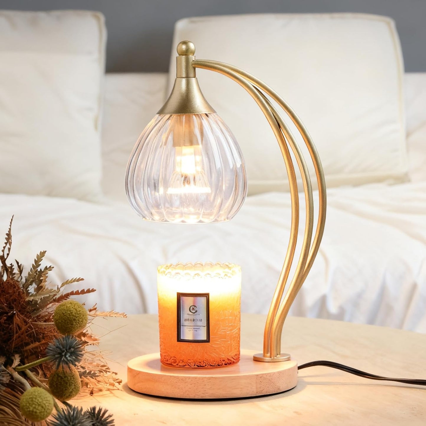 Candle Warmer Lamp with Timer and Dimmer - Electric Melter for Scented Jar Candles - Housewarming, New Home Decor