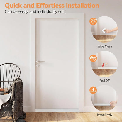 Ohuhu Door Draft Stopper, 1" Wide Adhesive Weather Stripping Seal, 39" | self-adhesive silicone, for interior exterior doors, 3-layer soundproof, save energy, blocks drafts, noise, light, dust, bugs