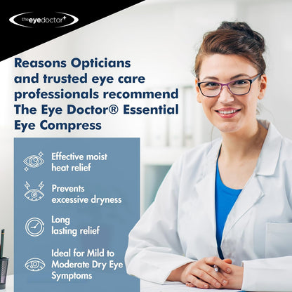 The Eye Doctor Hot Compress for Eye - Helps Dry Eye & Blepharitis - Reusable Eye Mask - Heated Eye Mask for Dry Eyes - Warm Compress for Dry Eyes - Heated Eye Mask for Stye