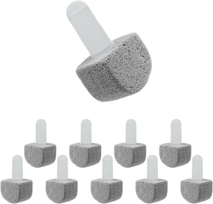 Pumice Toilet Cleaner 17in, Hard Water Stain Remover for Pool & Tub, (1+8) | Natural pumice set. Removes rust, lime & hard water rings from tubs, pools & tiles. Long handle. Easy refill.