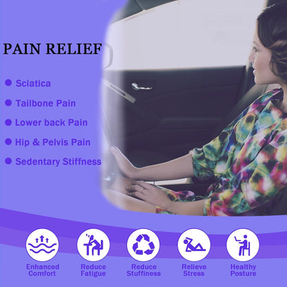 Soft Thin Gel Seat Cushion with 1 Inch Gel - Sciatica Relief | Black Non-Slip Pad for Car Seat Office Chair Wheelchair, Tailbone Pain Relief, Ideal for Long Drives or Sitting