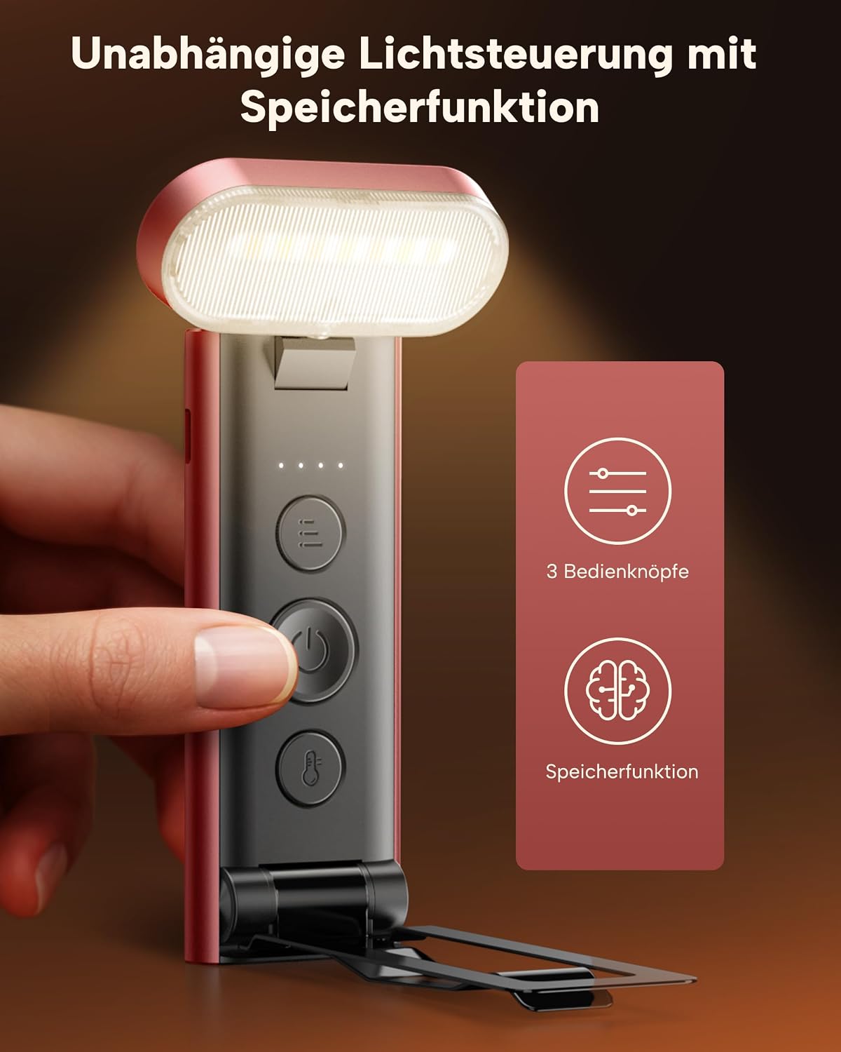 86lux Book Light, Rechargeable Reading Light for Book in Bed | 3 Color Modes & Stepless Dimming, Aluminum Alloy LED Bookmark Light for Book Lovers, Technology Black