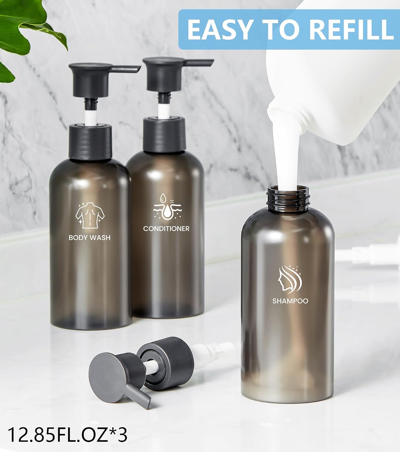 Shampoo Dispense for Shower, Shower Soap Dispenser Wall Mounted, Shower Dispenser 3 Chamber No Drill, Shampoo and Conditioner Dispenser for Bathroom Hotel, Shower Shampoo Dispenser 3 Chamber, Black