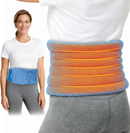 NEWGO Microwavable Heating Pad for Back Pain Relief, Moist Heat Therapy Back Wrap for Waist, Lower Lumbar, Stomach and Shoulder, Warm Compress Pack for Muscle Spasms Sore, Slipped Discs