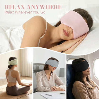 Sleep Mask for Women Men, Reversible Eye Mask Sleeping with Cozy & Cooling Sides, Adjustable Velcro Band, Blackout Face-Hugging Padded Eye Cover for Sleeping Travel Office, Grey/White