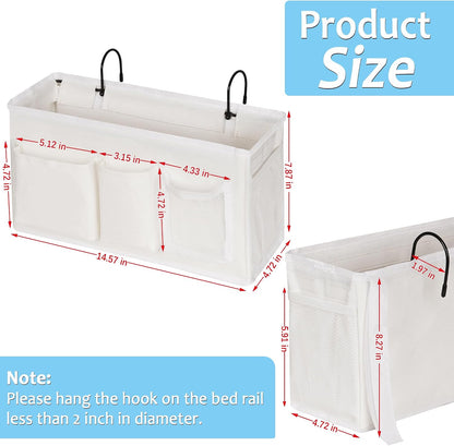 Lilithye Bedside Caddy, Bedside Storage Bag Hanging Organizer for Bunk Bed