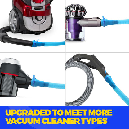 Holikme Dryer Vent Cleaner Kit, Vacuum Hose Attachment, 3-Piece, Blue | Remove Hidden Lint Buildup with a Flexible Brush, Vacuum-Assisted Cleaning and Quick Lint Removal for Tight Spaces