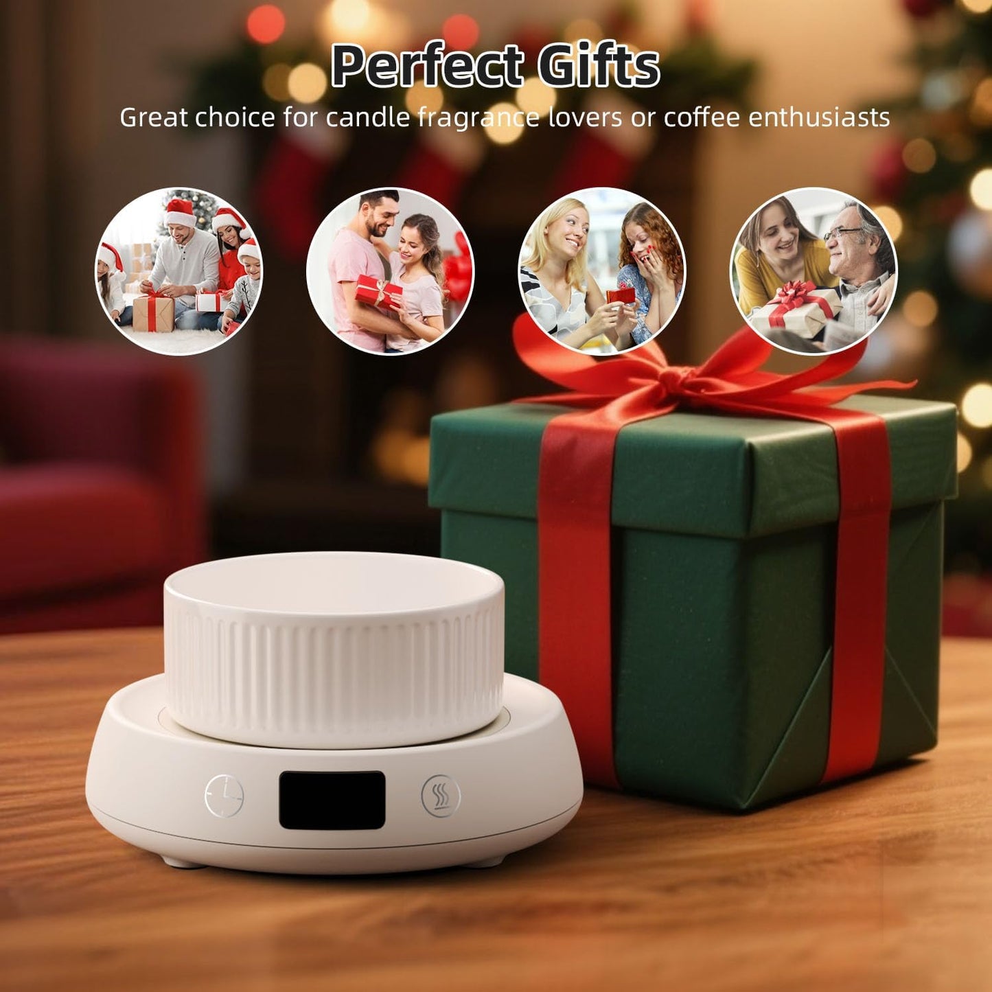 Coffee Mug Warmer for Desk Timer Candle Warmer Lamp Scented Wax Melt Melter | Smart Heated Electric Tea Coffee Cup Candle Wax Melter Warmer Plate for Home Office, 1-9H Auto Shut Off, Coffee Lover Gifts