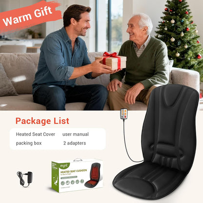 Heated Seat Covers with Fast Heat, Heating Pad for Chairs | Universal Seat Warmer for Home Office and More Use, Comfortable Full Back & Seat Cover with 3 Heating Levels, Winter Gift