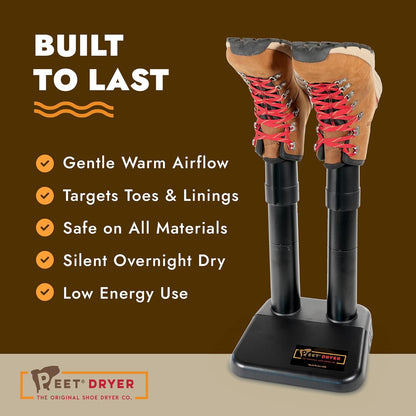 PEET, Original Dryer, Electric Shoe Dryer, Work Boots, Outdoor Gear, Athletic Gear, Silent,Energy-Efficient, Made in USA