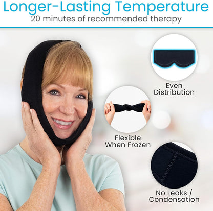 Vive Jaw Ice Pack Wrap for Face & Oral Surgery - Wisdom Teeth Ice Head Mask
