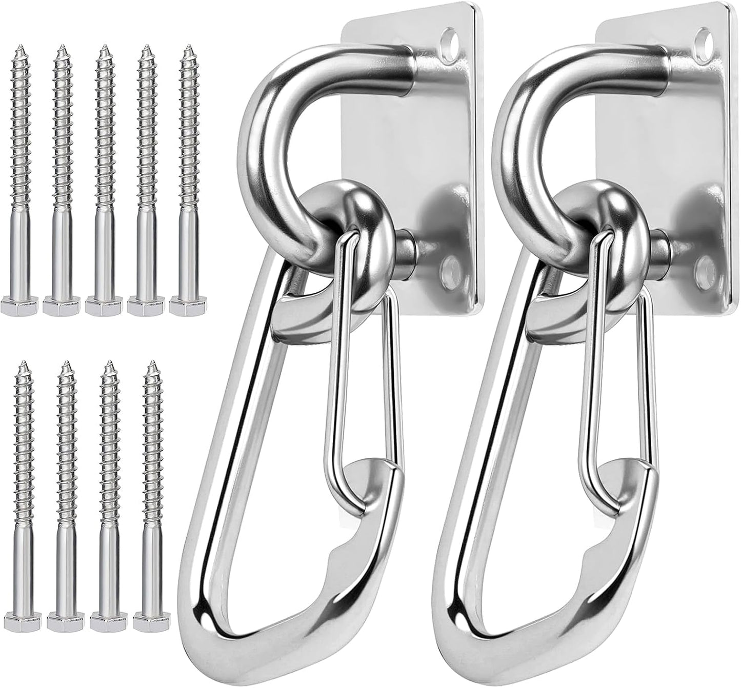 Dog Leash Holder for Wall with Tie Out Cable, 304 Stainless Steel Heavy Duty Hook with Anti-Escape Design, Indoor & Outdoor Pet Leash Anchor for Small and Medium-Sized Dogs, 1 Pack