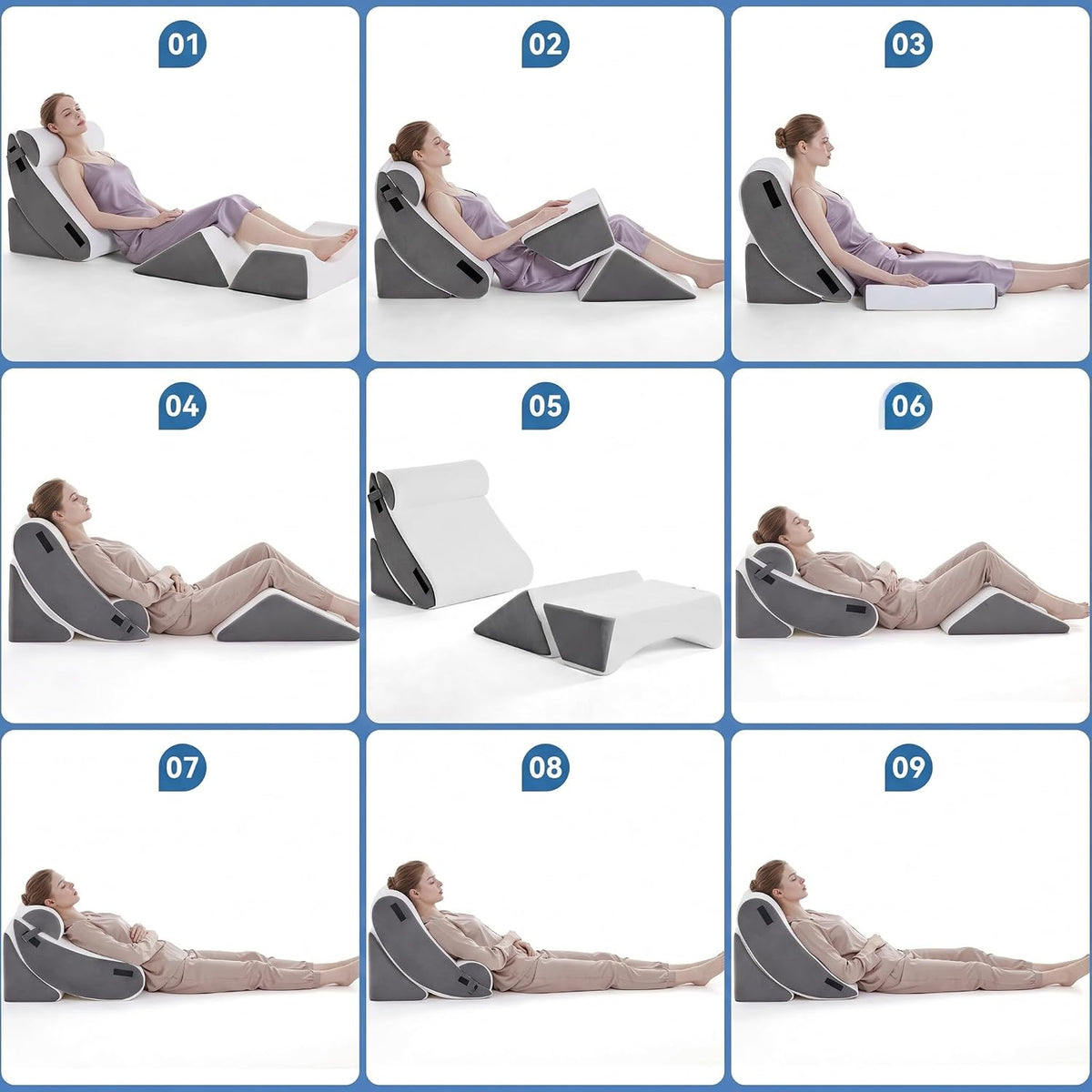 Wedge Pillow Set for After Surgery,Bed Pillow for Sleeping