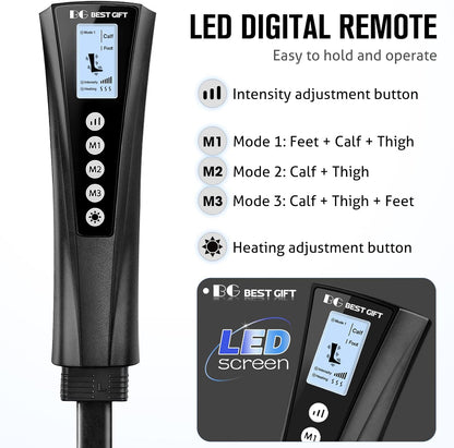 Fathers Day Dad Gifts for Husband, Men, Mom, Wife, Women, Her Him, Mothers Day, Christmas, Valentines Day Air Compression Massager with Heat for Comprehensive Leg and Foot Therapy, Helpful for Relax