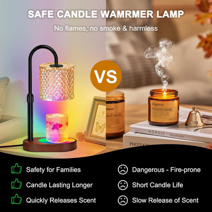 ZENLEA Candle Warmer Lamp with Timer, Candle Lamp with Dimmer, Wax Warmer Height Adjustable for Home Decor, Wax Melt Warmer for Scented Candles
