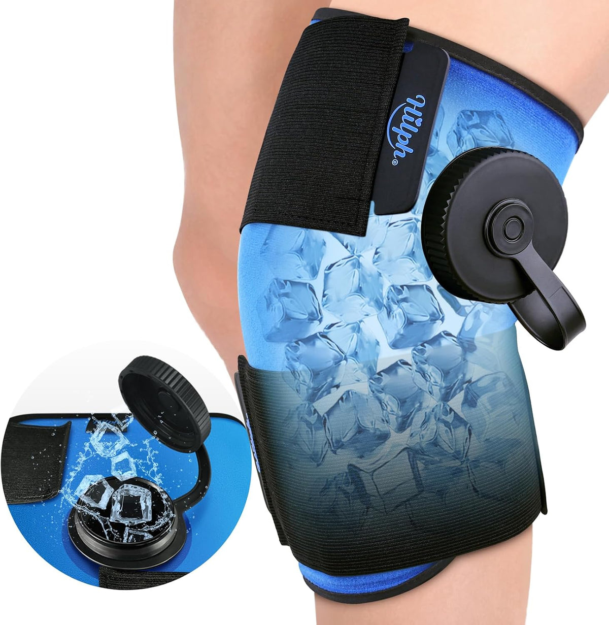 Hilph Refillable Ice Pack for Knee Pain Relief, 2 Hours Long-Lasting Cold