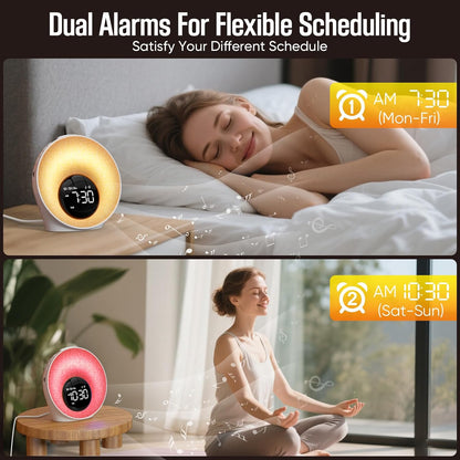 Sunrise Alarm Clock, Wake Up Light, Sleep Sound Machine for Bedroom