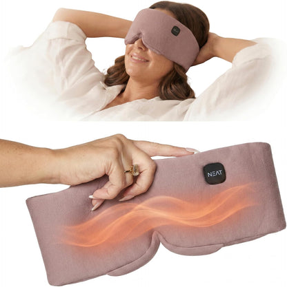 Heated Eye Mask – Cordless Electric Warm Eye Compress for Dry Eyes, Stye & Eye Strain Relief – 4 Heat Settings, Rechargeable, Light-Blocking, Blackout, Washable Cover (Ocean Stone)