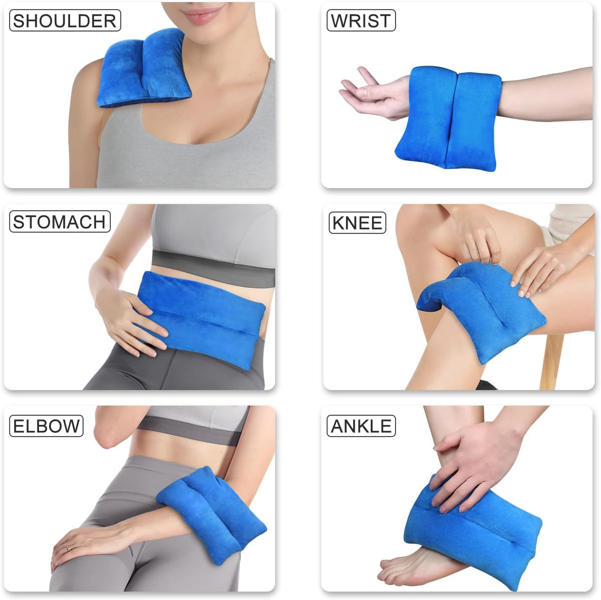 Atsuwell 6 x 11'' Microwave Heating Pad for Cramps & Joint Relief, Grey
