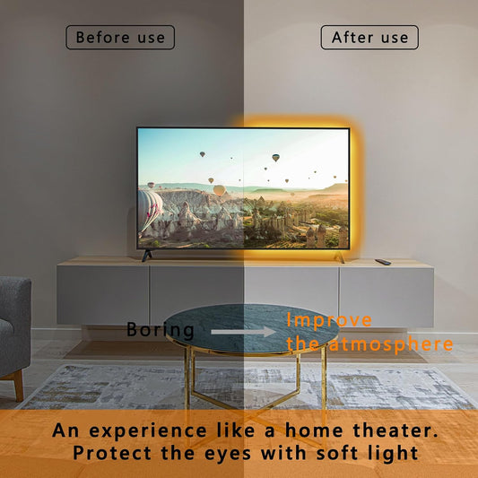 Motion Sensor LED Light Strip, Ultra Warm Yellow 2200K Strip Light USB Powered 16.4ft, Day/Night Modes & Dimming Brightness, Adhesive Tape 5V Free Cutting Rope Lights for Decor