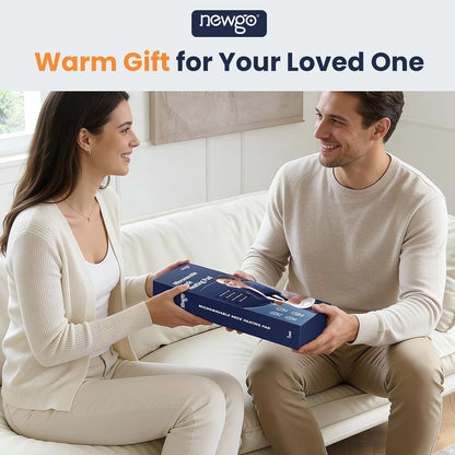 NEWGO Neck Warmer Microwavable - Heating Pad for Neck and Shoulders with Straps - Reusable Moist Heated Pad for Pain Relief- Hot Compress