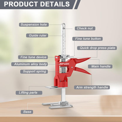 Labor Saving Arm Jack 2 Pack, Load-Bearing 440 lb Multi-Function Height Adjustment Lifting Device, Hand Furniture Lifter Tool, Furniture Jack for Lifting Door Furniture, Wall Tile Positioning