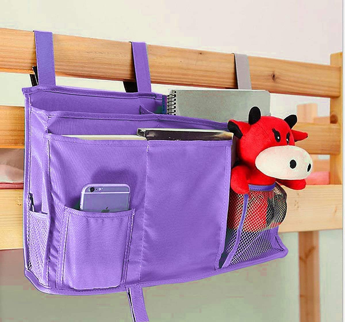 Sugaroom Bedside Storage Caddy, Bunk Bed Organizer Bed Storage Pocket Bedside Organizer Hanging Bed Storage Caddy for College Dorm Room, Hospital Bed Rails, Baby Bed, Camp