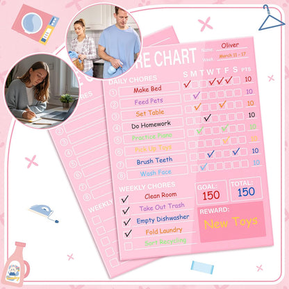 Eaasty Acrylic Magnetic Chore Chart Dry Erase Acrylic Board 8.66" x 11.8" Daily Chore Planner to Do List Reward Responsibility Chart with Magnetic Markers and Board Eraser for Home Refrigerator (Blue)