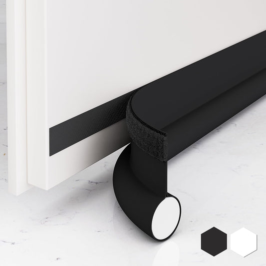 SYIPO One Side Door Draft Stopper,36.6" Adjustable Door Stoppers for Bottom of Door,Install Quick Door Seal Strips Sweeps Sound Proofing,Blocks Cold Air & Noise|Fit for Exterior/Interior Doors,Black