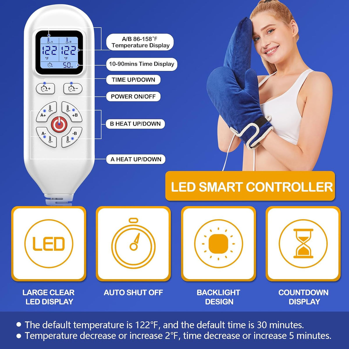 Cordless Foot Warmer with Heat and Massage - Rechargeable Heating Pad for Feet, 3 Temp & Vibration Levels, 60 Min Timer for Plantar Fasciitis, Ankle Pain, Cold Feet at Home, Office, Sleeping