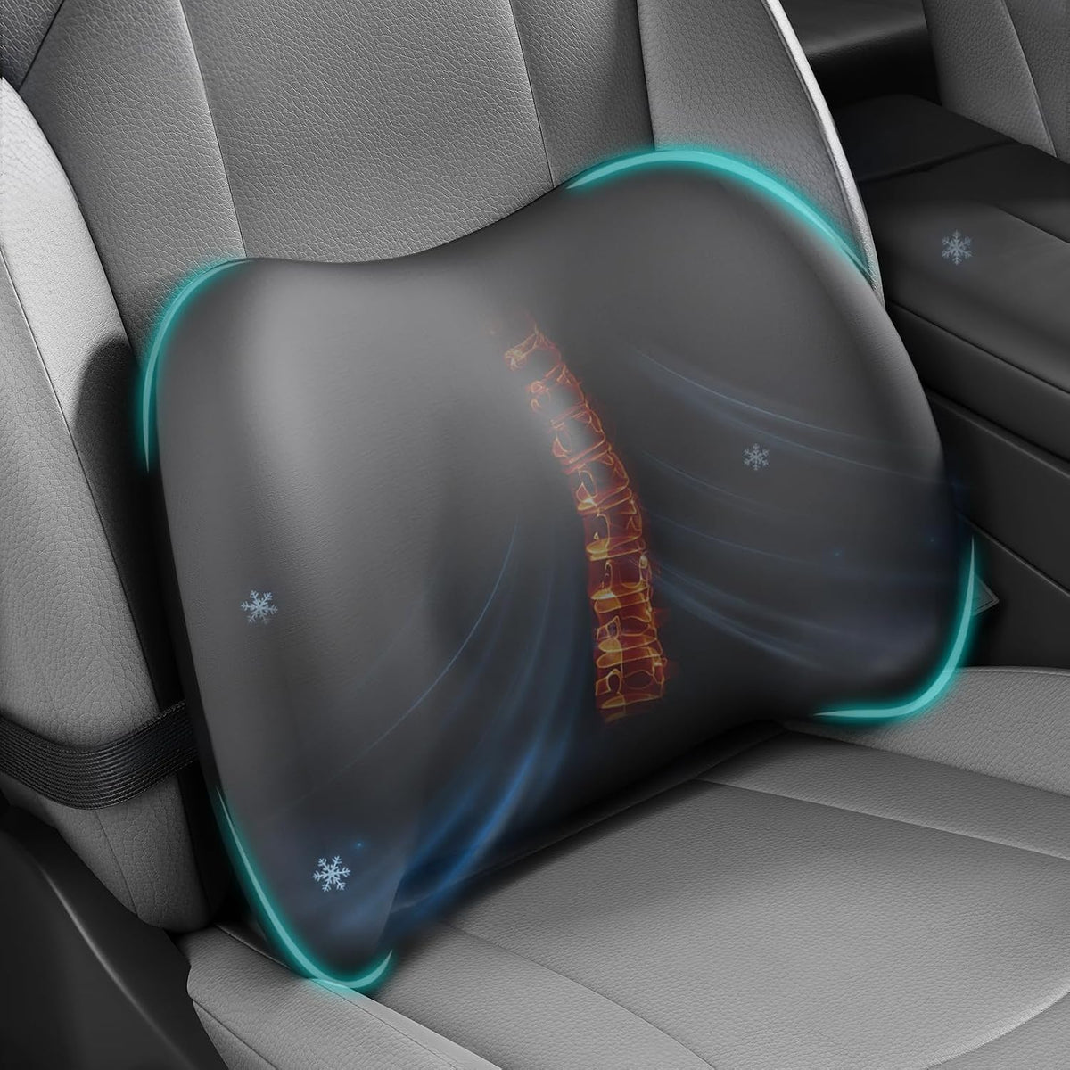 BYMECOST Lumbar Support Pillow for Car, Memory Foam Car Back Cushion