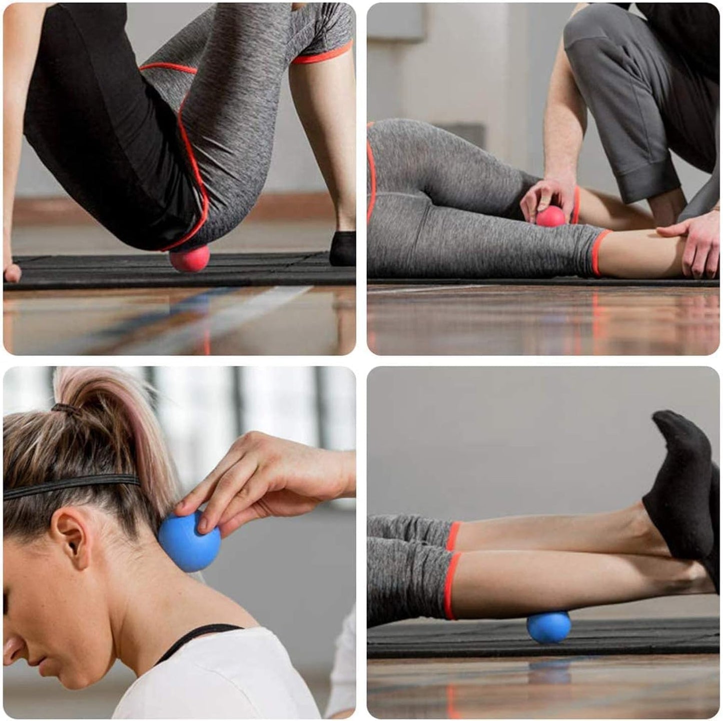 WOVTE Massage Lacrosse Ball Therapy for Sore Muscles Myofascial Release | Shoulders, Neck, Back, Foot, Body, Deep Tissue, Trigger Point, Muscle Knots, Yoga