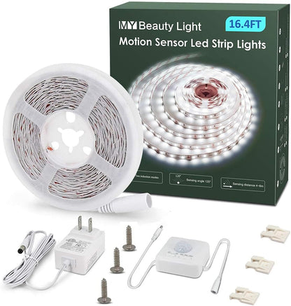 Warm White Led Strip Light with RF Remote Full Kits Bundle with Motion Sensor White Led Strip Light Full Kits