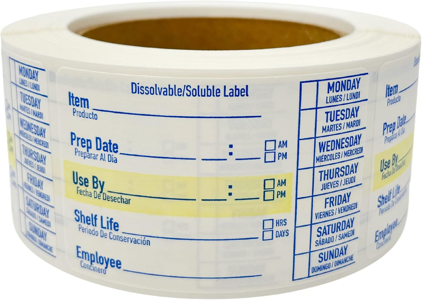 2x3 Dissolvable Food Labels, 1000 Food Container Stickers, Blue | Ideal for Fridge Freezer & Pantry, Organize Prepped Meals & Leftovers Easily, Adheres Well, Dissolves Fast with Zero Residue