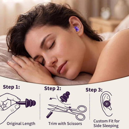 20 Pairs Ear Plugs for Sleeping, Reusable 32 dB (NRR) Noise Reduction for Side Sleepers, Swimming, Showering, Travel, Soft & Comfortable Fit, Hearing Protection, Comes with Separate Storage Cases