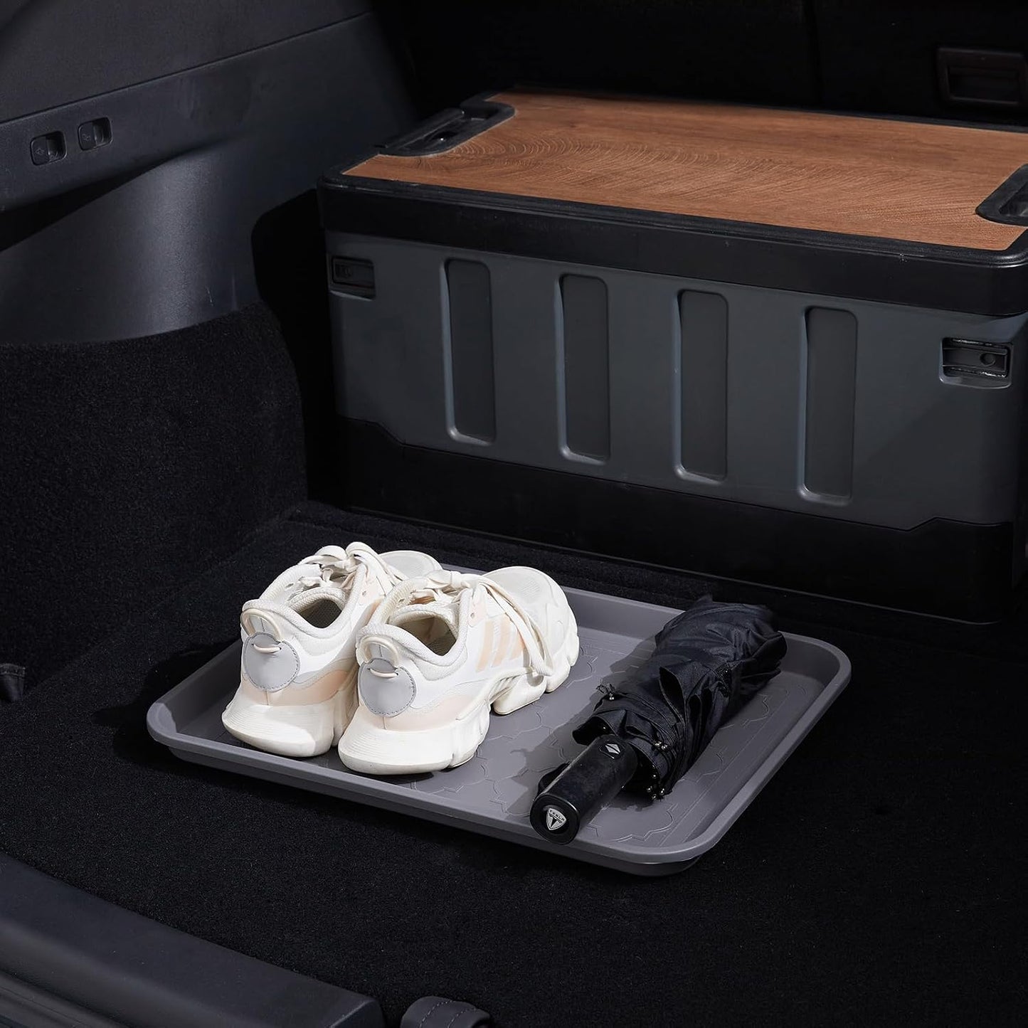 Boot Tray 2 Packs All Seasons Multi-Purpose, Waterproof Boot Trays for Entryway Indoor & Outdoor, Non-Slip Shoe Tray, 16.7"x12.8",Grey