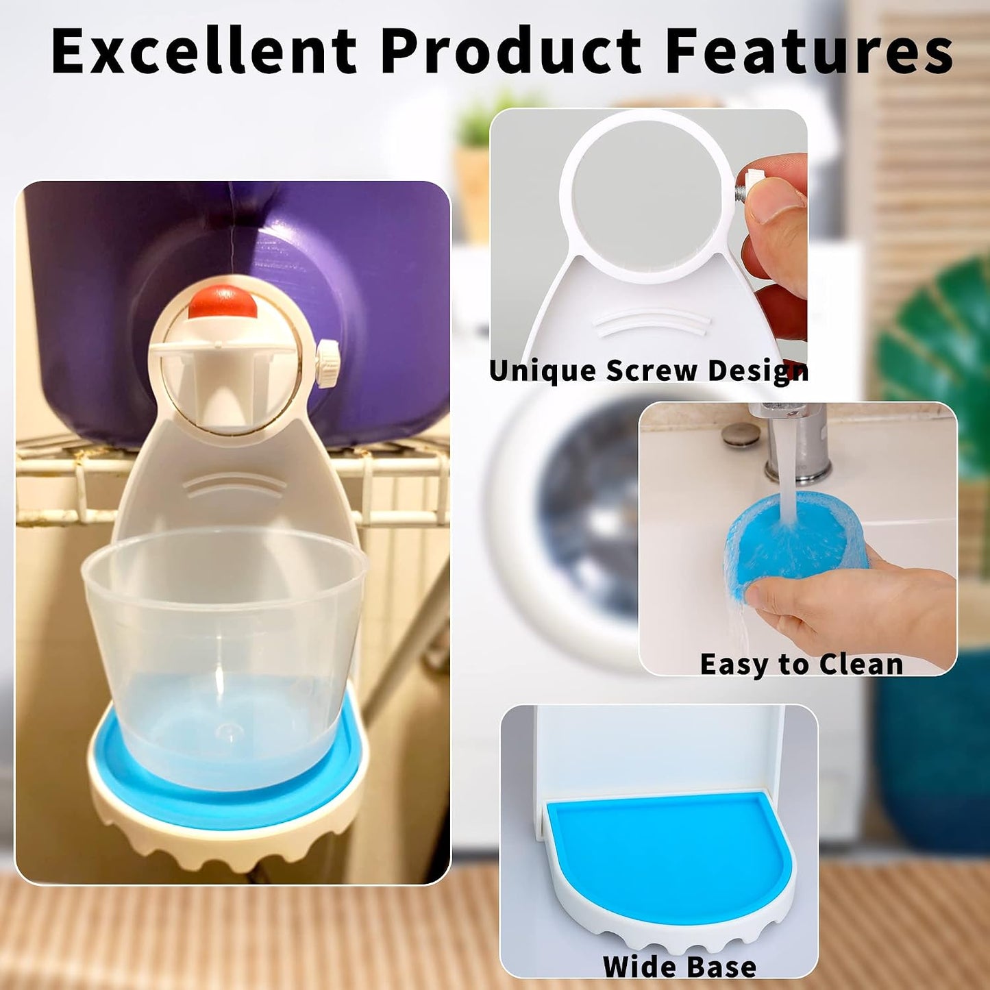 Febwind 2 Pcs Laundry Detergent Cup Holder Fabric Softener Drip Catcher Soap Holder Tray Cup Stand Container Laundry Soap Station Organizer White