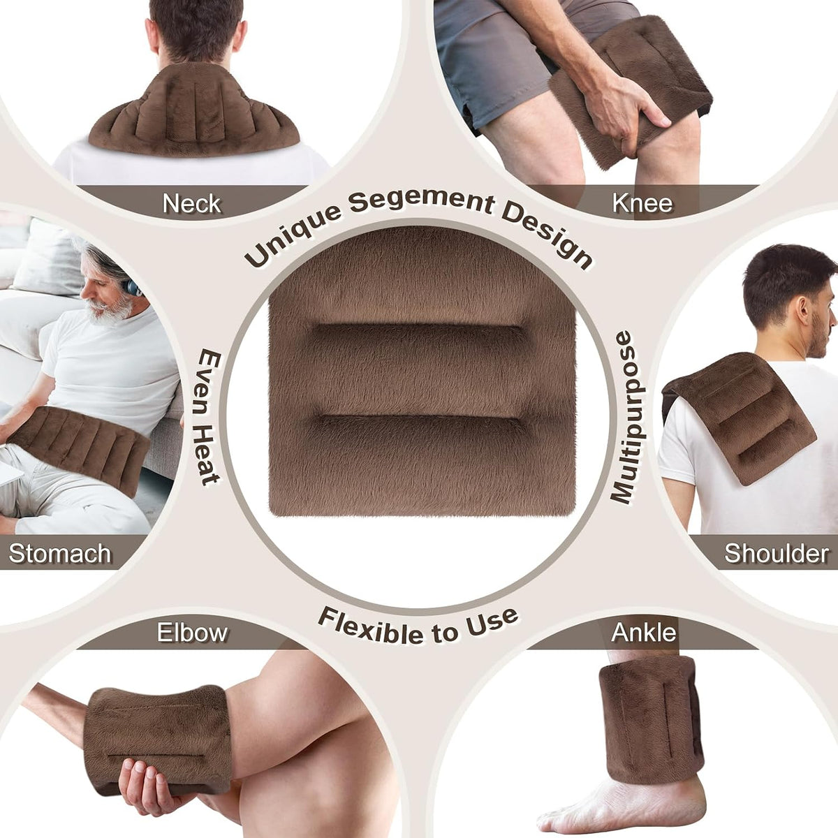 SuzziPad Microwave Heating Pad for Muscle Soreness Fatigue, 7"X16", Gray