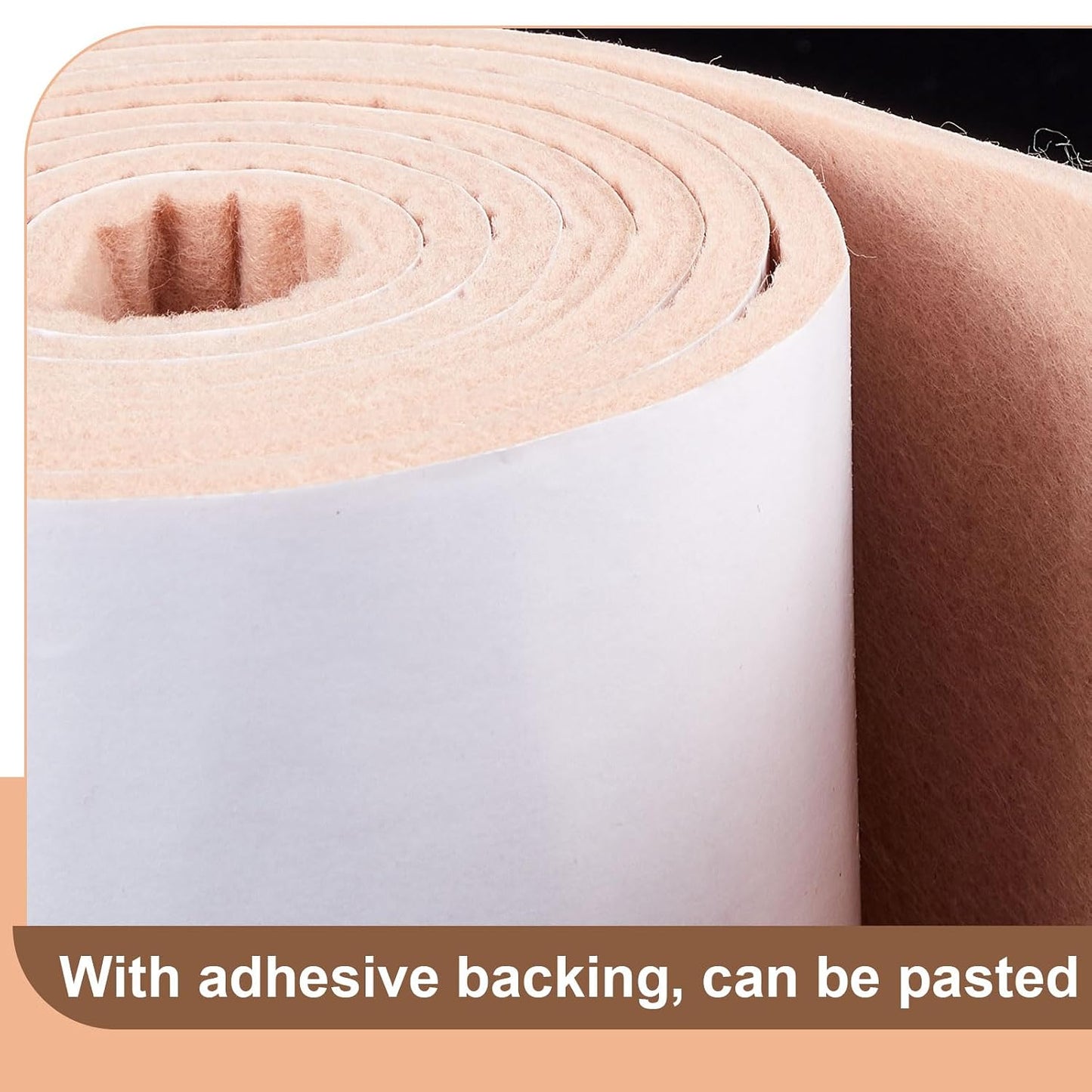 Jecery Adhesive Felt Roll, 1/4" X 6" X 1.25 Yard, Beige | Self-adhesive Padding for Foot Support, Pressure Relief, Furniture Protection, Splint Lining Cushion