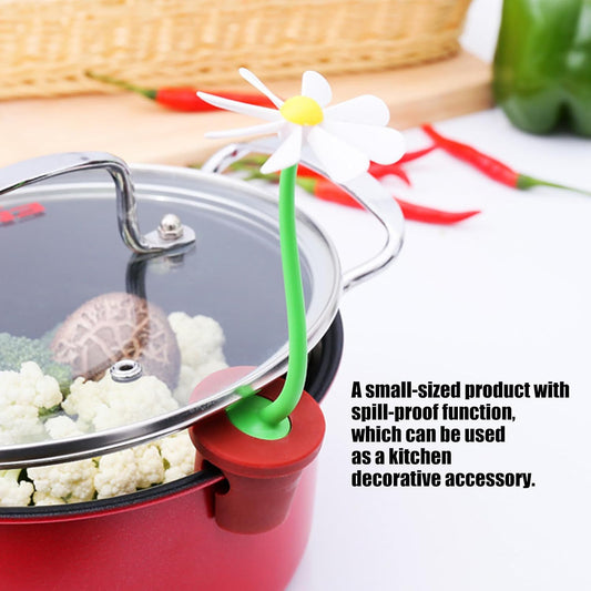 Silicone Anti-spill Cookware Cover, Flower Shape Lid Lifter – Heatproof & Easy Kitchen Anti Overflow Tool