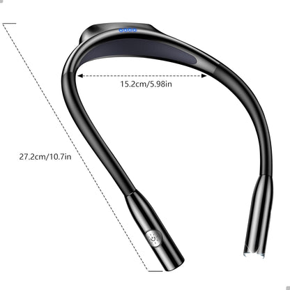 Gritin Book Light, Eye Caring 3 Colors & Dimmable Brightness Reading Light | Bendable Arms, 80+Hrs Runtime, Neck Round Design, Comfortable & Lightweight Neck Light for Reading in Bed, Crafting, Knitting